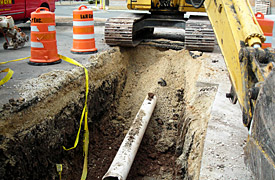 Excavation of underground utilities